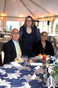 From left, Markian Melnyk, President and CEO Becky Miller and Delegate Joseline Peña-Melnyk at Hospice of the Chesapeake's 45th Anniversary Celebration held May 11 at the Fluegel Alumni Center in Annapolis. Photo by Elyzabeth Marcussen