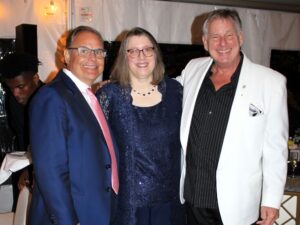 From left, Jimmy Wilburn, President of The Wilburn Company, Hospice of the Chesapeake President and CEO Becky Miller and Hospice of the Chesapeake Board Member and sponsor Tim McDonough at Hospice of the Chesapeake's 45th Anniversary Celebration held May 11 at the Fluegel Alumni Center in Annapolis.